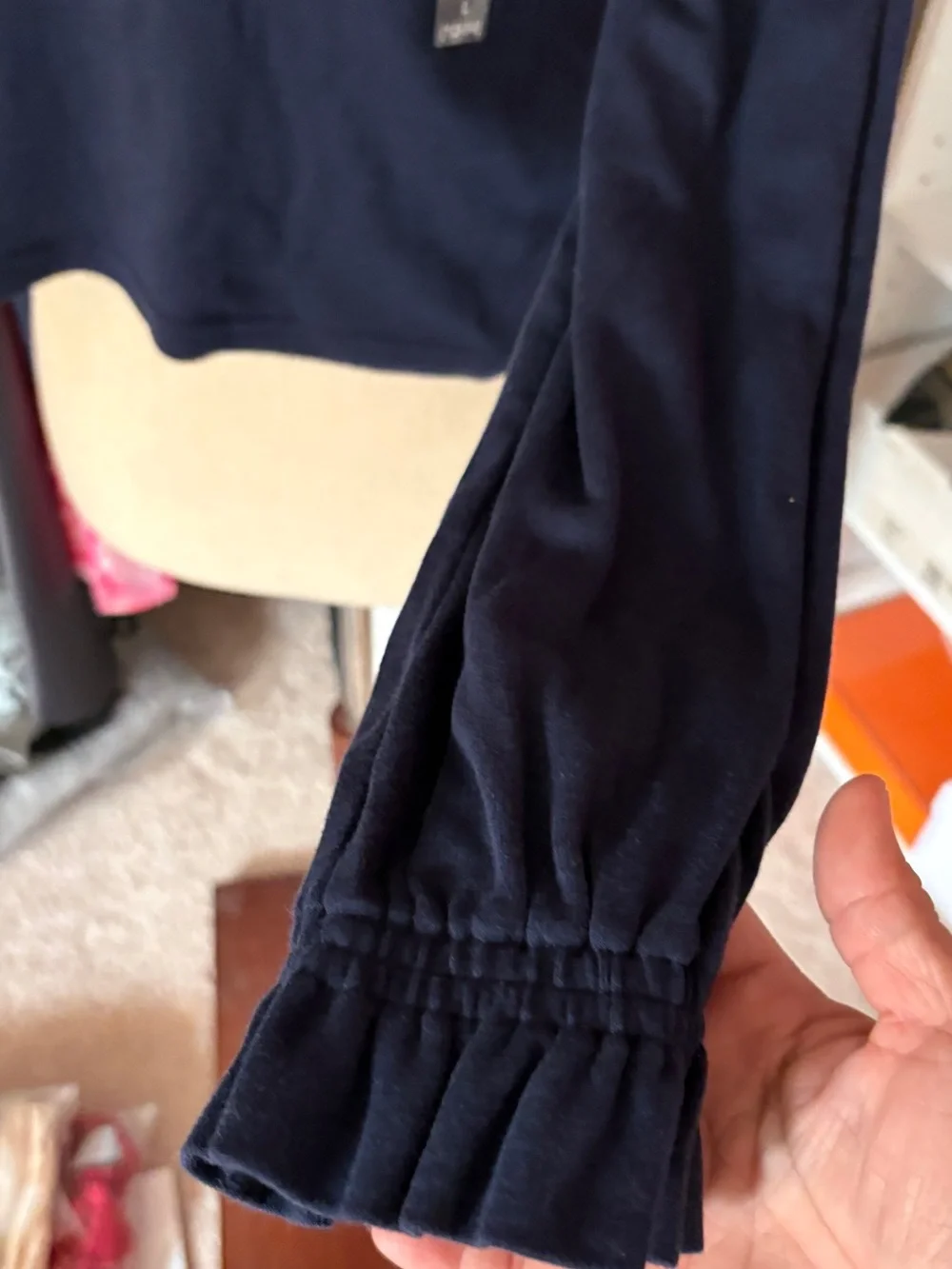 Ralph Lauren Navy Long Sleeve Tee with Pink Polo Pony